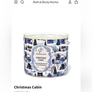 Bath & Body Works Christmas Cabin Candle - Blue and White